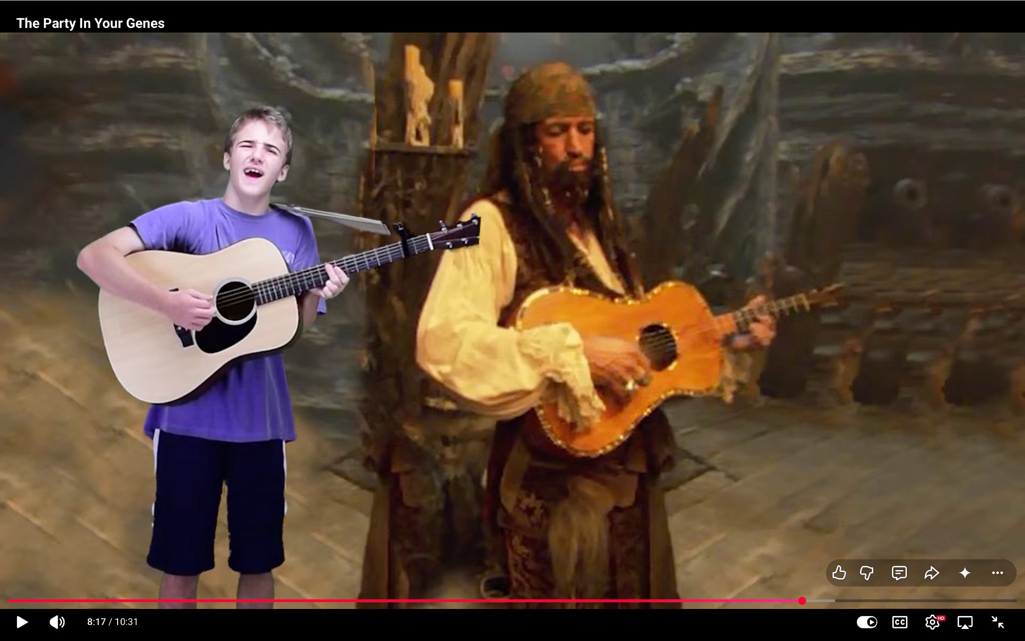 A later 2015 video screen cap showing Will moved while Keith remains in the same pirate-guitar position.